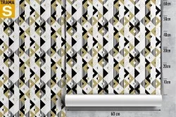 Carta da Parati Design e Stili Geometrica Moderna Righe e Onde