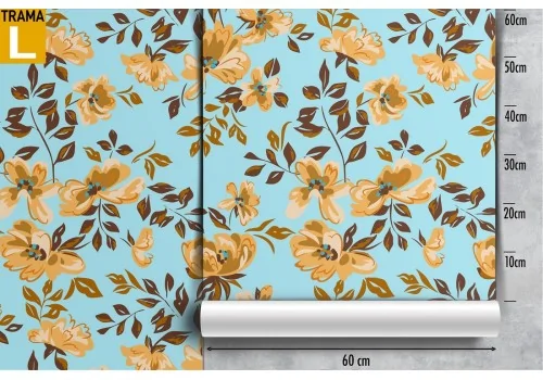 Carta da Parati fiori gialli natura decorazione moderna. 2