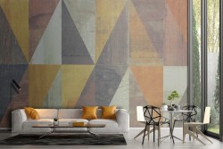 Wallpaper concrete surface with 80's geometries