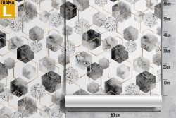 Modern luxury hexagon wallpaper decoration.