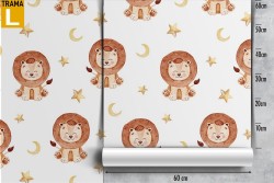 Lion animal wallpaper kids decoration.