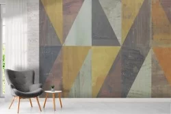 Wallpaper concrete surface with 80's geometries