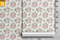 Carta da Parati Flora e Fauna Design e Stili Fiori Natura Vintage