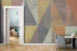Carta da Parati Cemento Geometrica Vintage