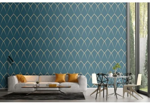 Geometric diamond pattern wallpaper decoration.