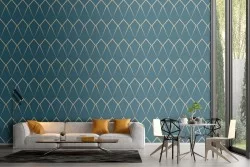 Geometric diamond pattern wallpaper decoration.
