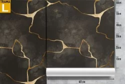 Carta da Parati marmo nero e beige luxury pattern.