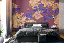 Carta da Parati fiori bianchi natura moderna.