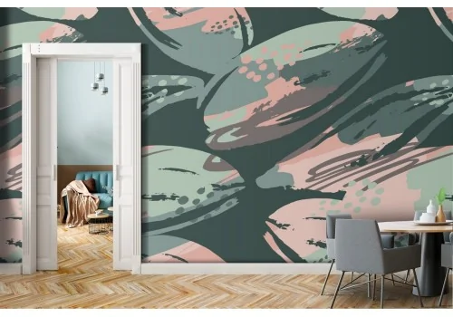 Modern abstract tropical flowers nature wallpaper.