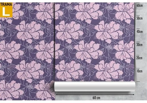 Carta da Parati fiori viola pattern moderno. 2