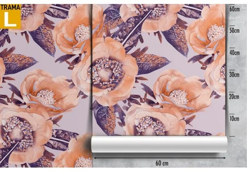 Orange flowers nature pattern modern wallpaper. 2