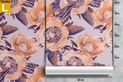Orange flowers nature pattern modern wallpaper.