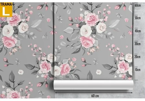 Pink and white flowers wallpaper nature modern pattern. 2