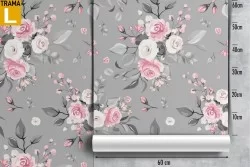 Carta da Parati fiori rosa e bianco natura pattern moderno.