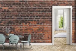 Terracotta brick surface wallpaper.