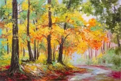Wallpaper Flora and Fauna Landscapes and Nature Design and Styles Paintings and Watercolors Leaves and Flowers Nature Forests an