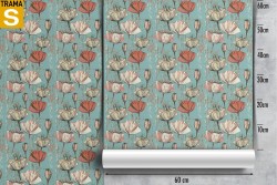 Carta da Parati Design e Stili Flora e Fauna Fiori Natura Vintage