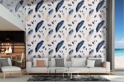 Wallpaper refined decoration modern feathers.
