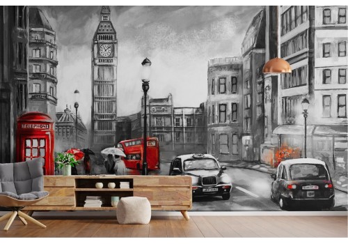 Wallpaper illustration city London Big Ben