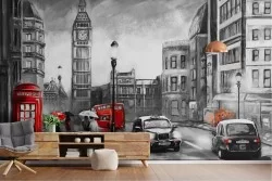 Carta da Parati illustrazione città Londra Big Ben
