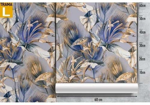 Wallpaper nature flowers and leaves vintage glamour. 2