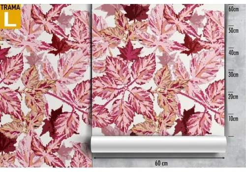 Carta da Parati natura foglie rosa moderna. 2