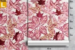 Carta da Parati natura foglie rosa moderna.