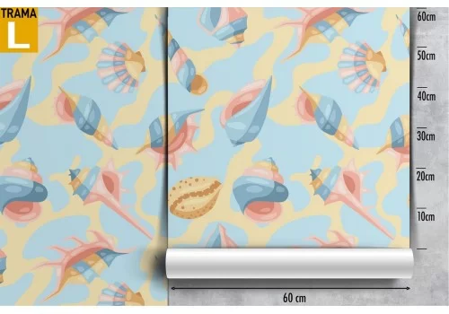 Carta da Parati conchiglie pattern natura mare. 2