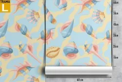 Wallpaper with shell pattern nature sea.