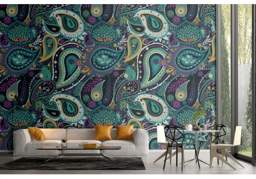 Green leaves vintage decoration wallpaper.