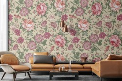 Natural roses vintage pattern wallpaper.