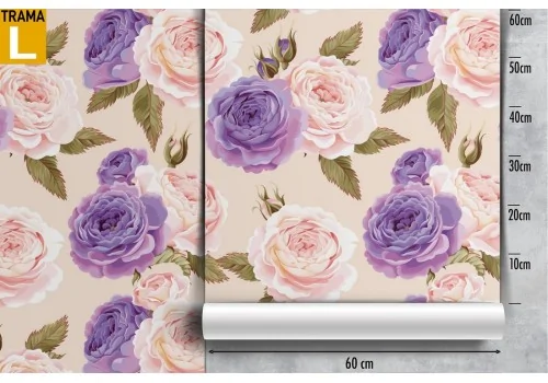 Carta da Parati rose viola e rosa natura moderna. 2