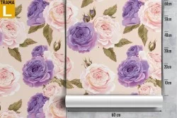 Carta da Parati rose viola e rosa natura moderna.