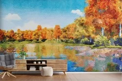 Carta da Parati Fiumi Cascate Laghi Foreste e Alberi Natura