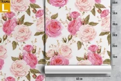 Wallpaper pink roses flowers modern nature.