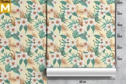 Carta da Parati Fiori Foglie Natura Tropicale