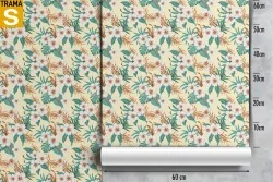 Wallpaper Design and Styles Flora and Fauna Flowers Leaves Tropical Nature