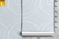Striped wallpaper with modern spiral design.