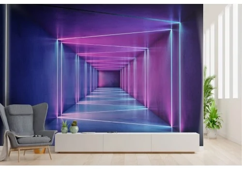 Carta da Parati corridoio 3D LED Neon