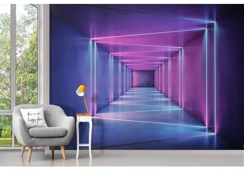 Carta da Parati corridoio 3D LED Neon 2
