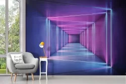 Carta da Parati corridoio 3D LED Neon