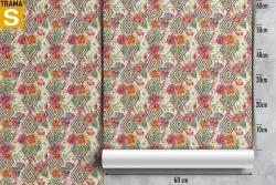 Carta da Parati Design e Stili Flora e Fauna Fiori Geometrica Moderna Natura