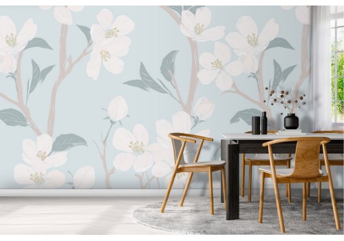 White flowers wallpaper nature pattern.