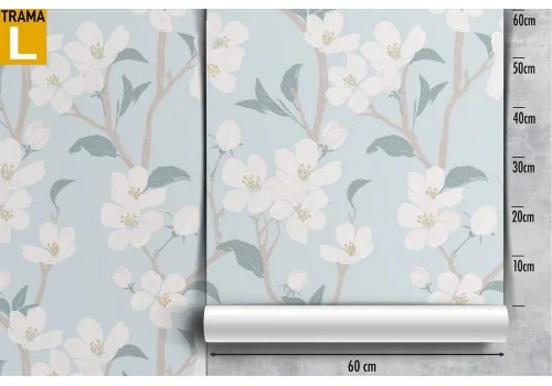 Carta da Parati fiori bianchi pattern natura. 2