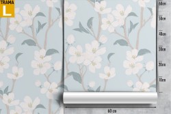 Carta da Parati fiori bianchi pattern natura.