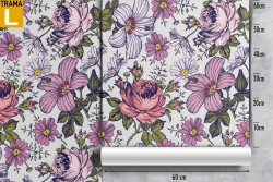 Vintage pink flowers wallpaper pattern nature.