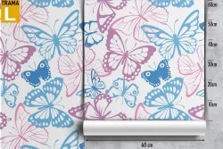 Children's nature wallpaper with butterfly pattern.