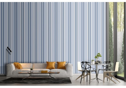 Blue stripes pattern wallpaper decoration.