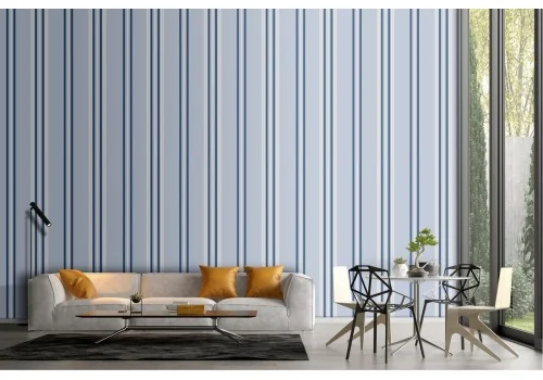 Blue stripes pattern wallpaper decoration.