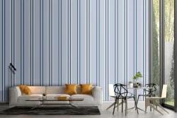 Blue stripes pattern wallpaper decoration.